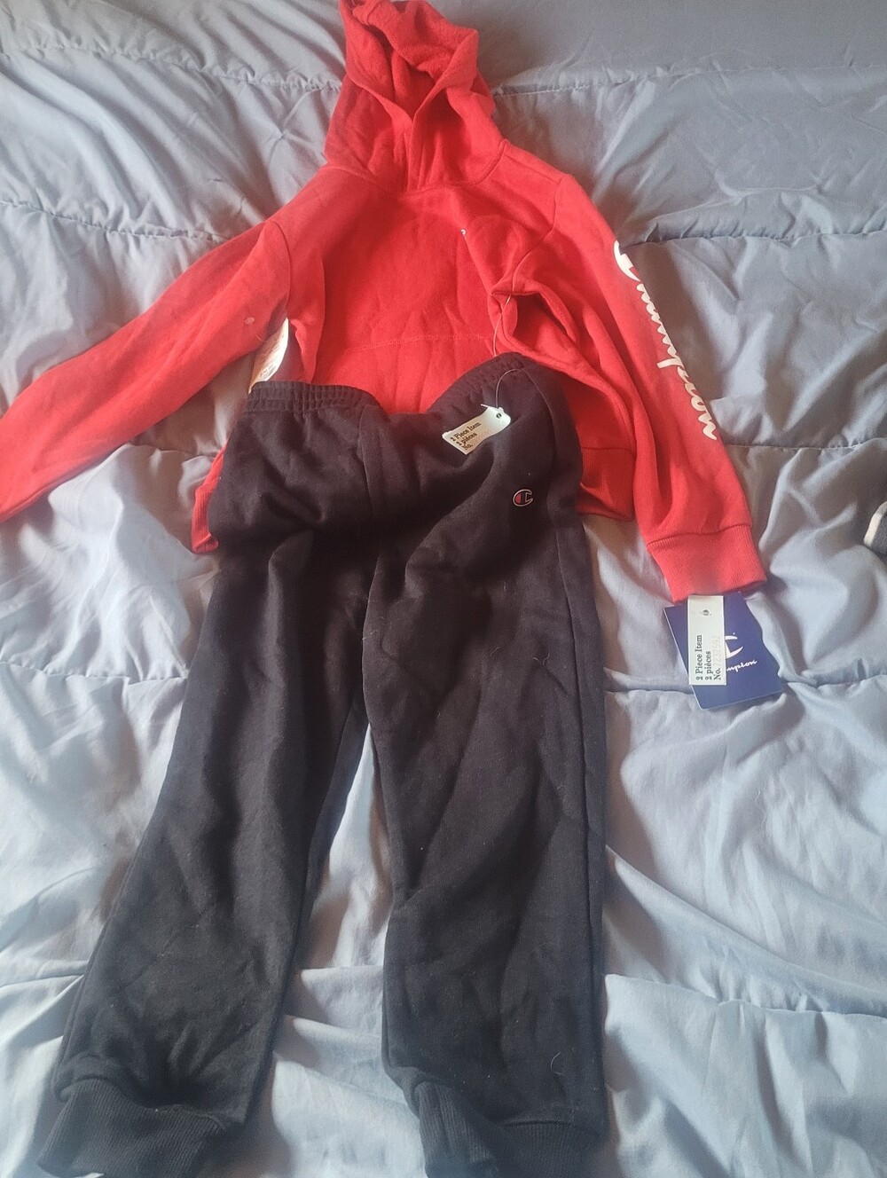 Champion Kids Black Sweatpants with Small Logo
